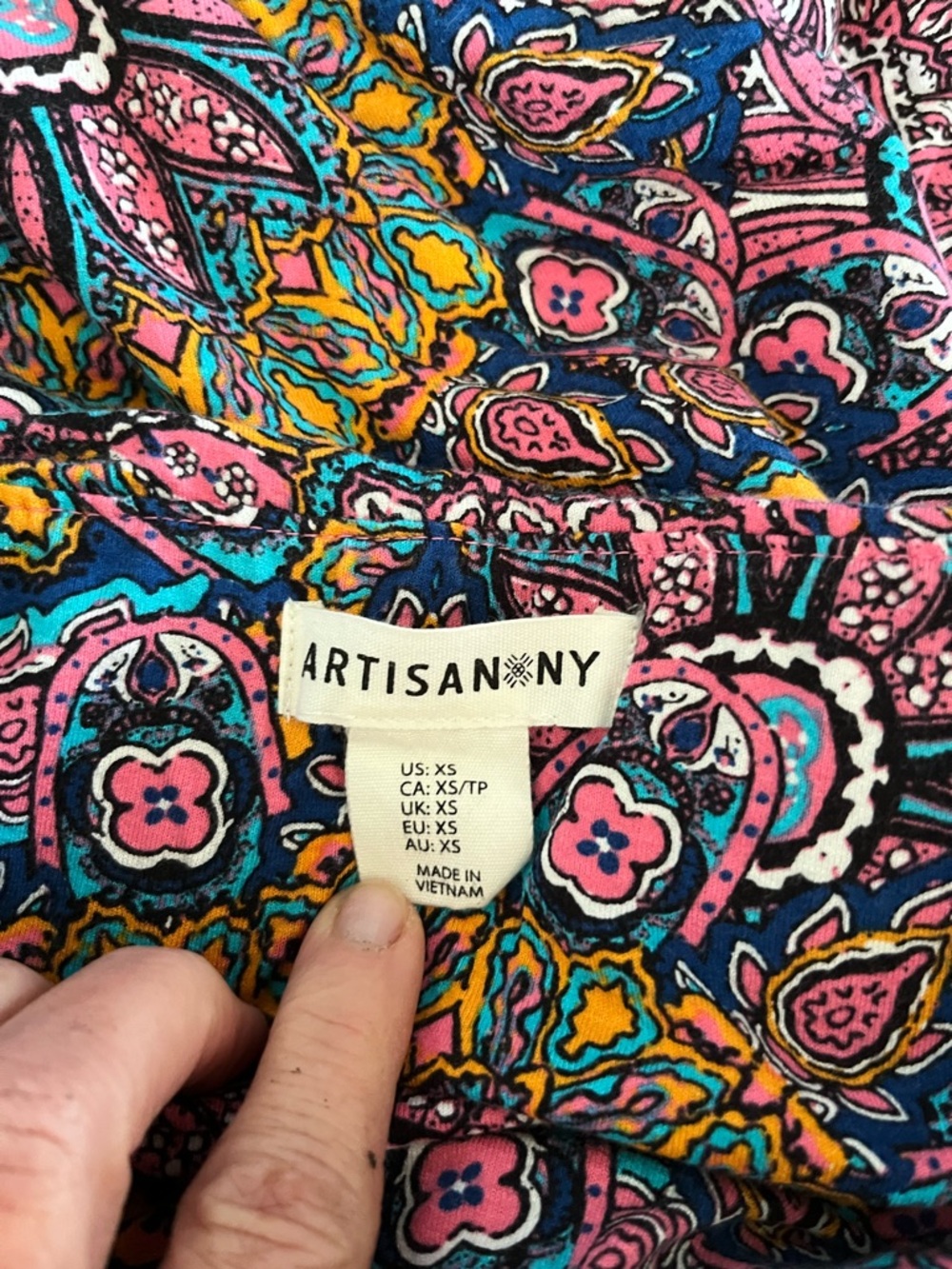 Women's Artisan NY Wrap Waist Tie Floral Skirt, Size XSmall Blue/pink/Multi - Picture 2 of 5
